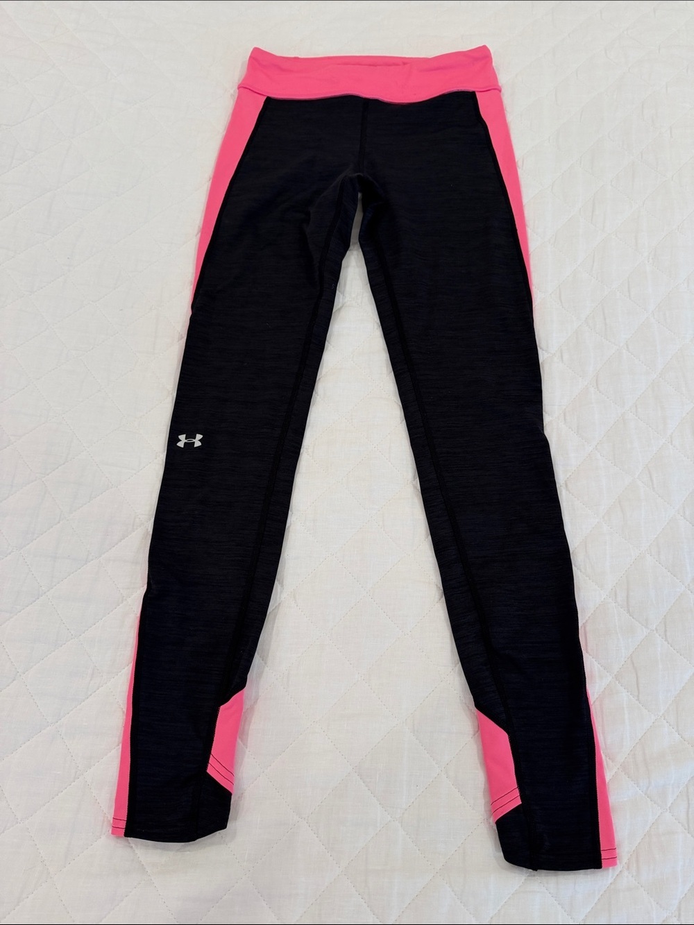 Under Armour Black and Hot Pink Colorblock Leggings